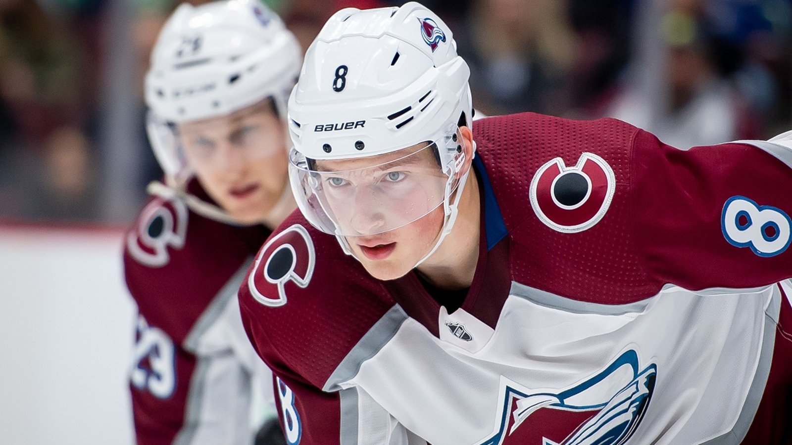 Cale Makar blows up Jordan Staal with a big hit.