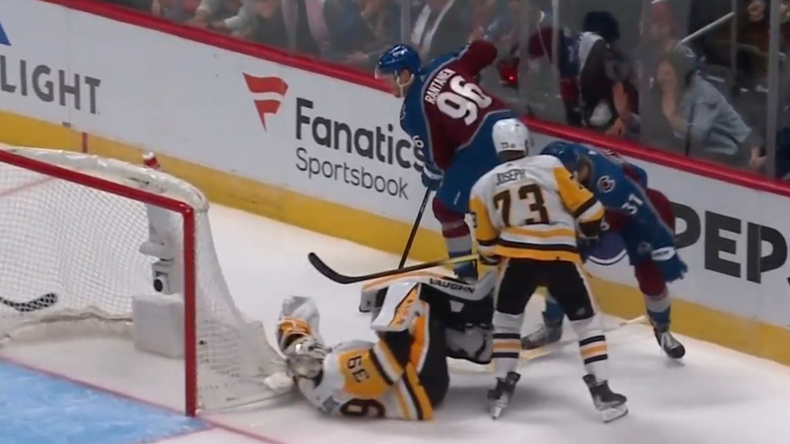 Nedeljkovic leaves the game after getting bulldozed by Mittelstadt.