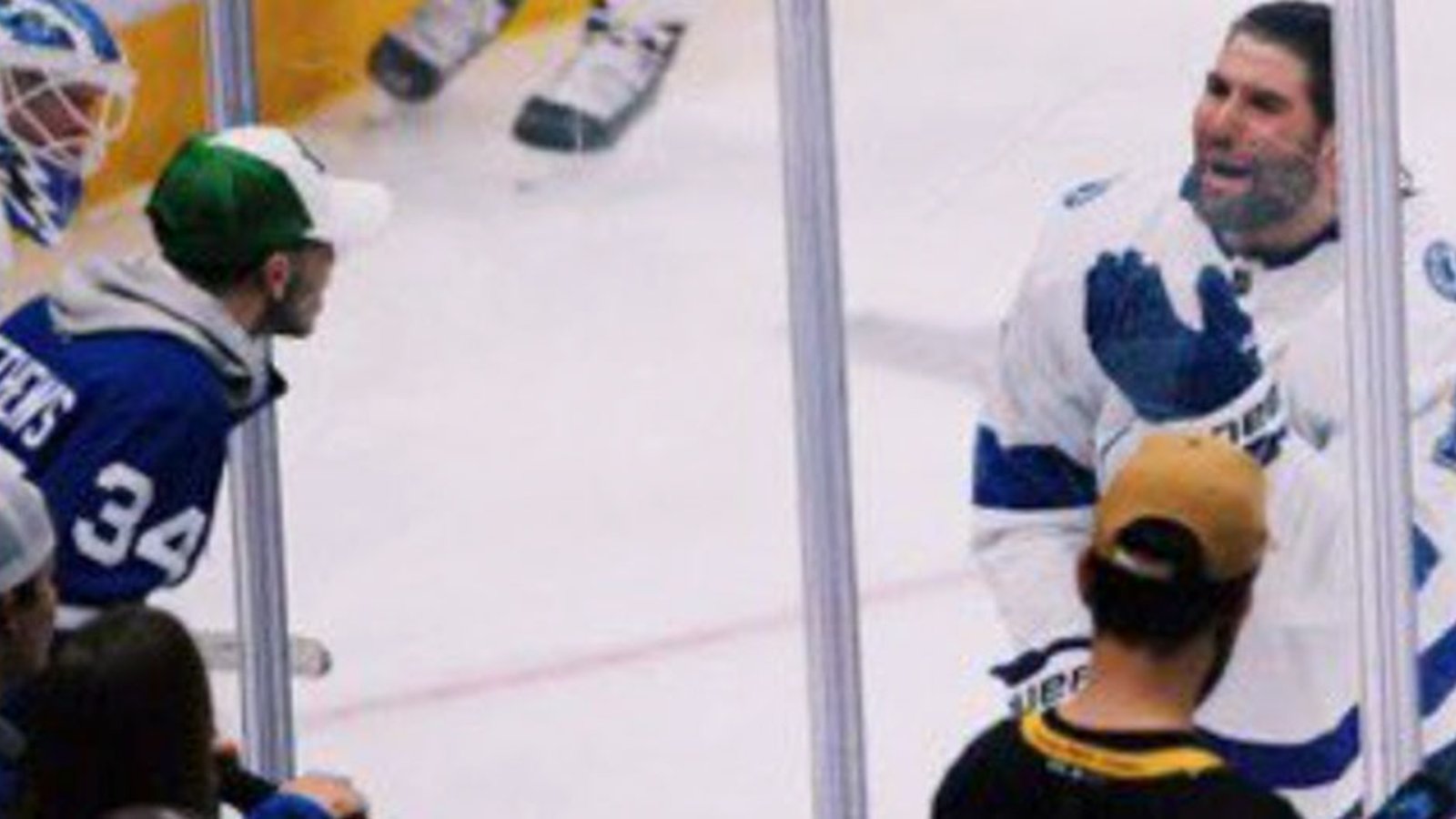 Maroon blows kisses to Leafs fans during warmup