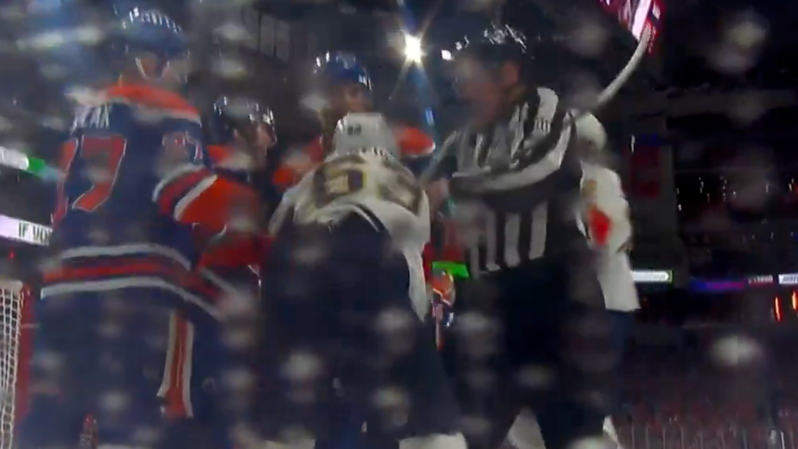 Brad Marchand uses Darnell Nurse as a punching bag after the whistle!