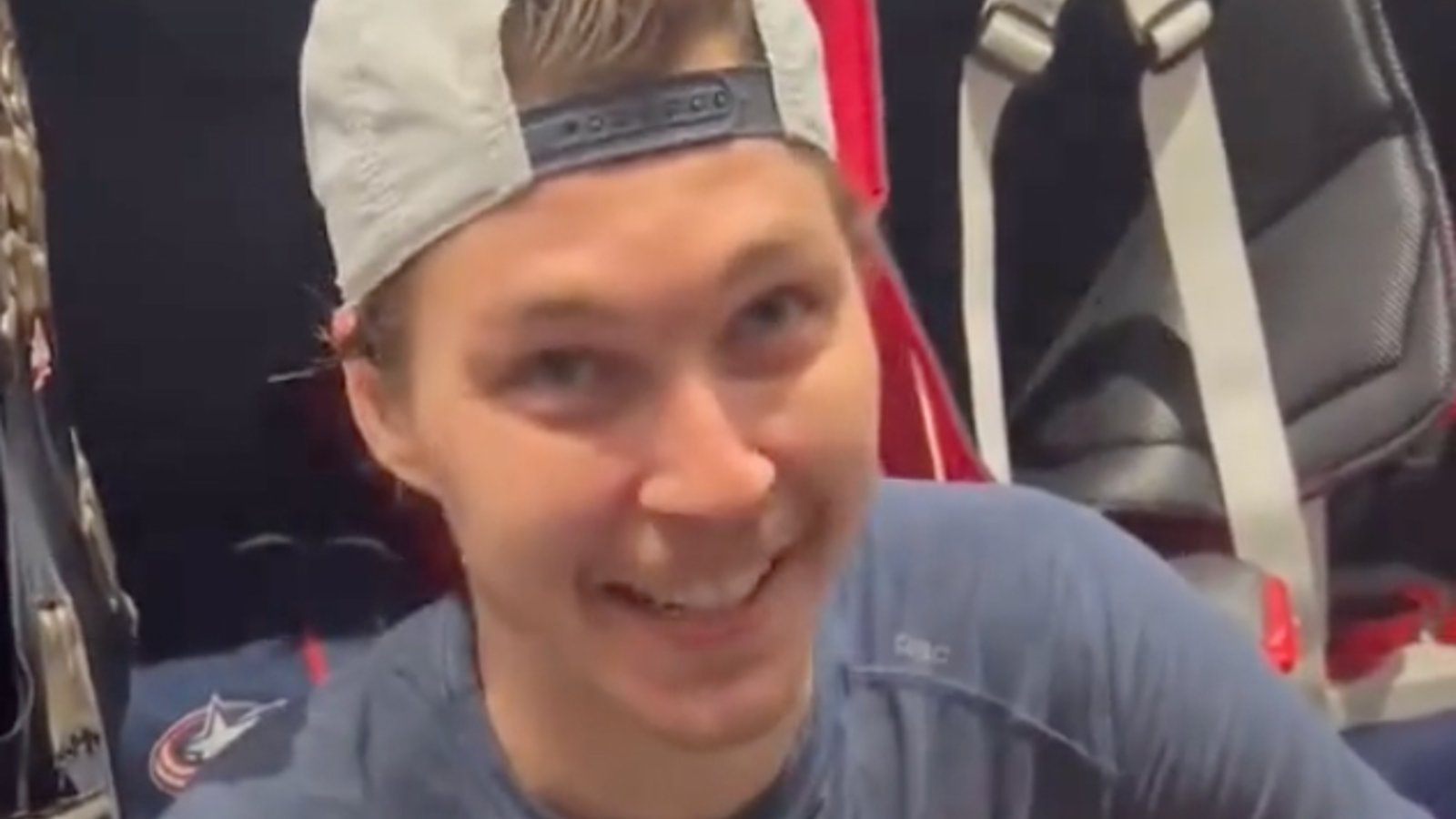 Elvis Merzlikins reveals how he felt the goalpost pushed in his butt after collision!