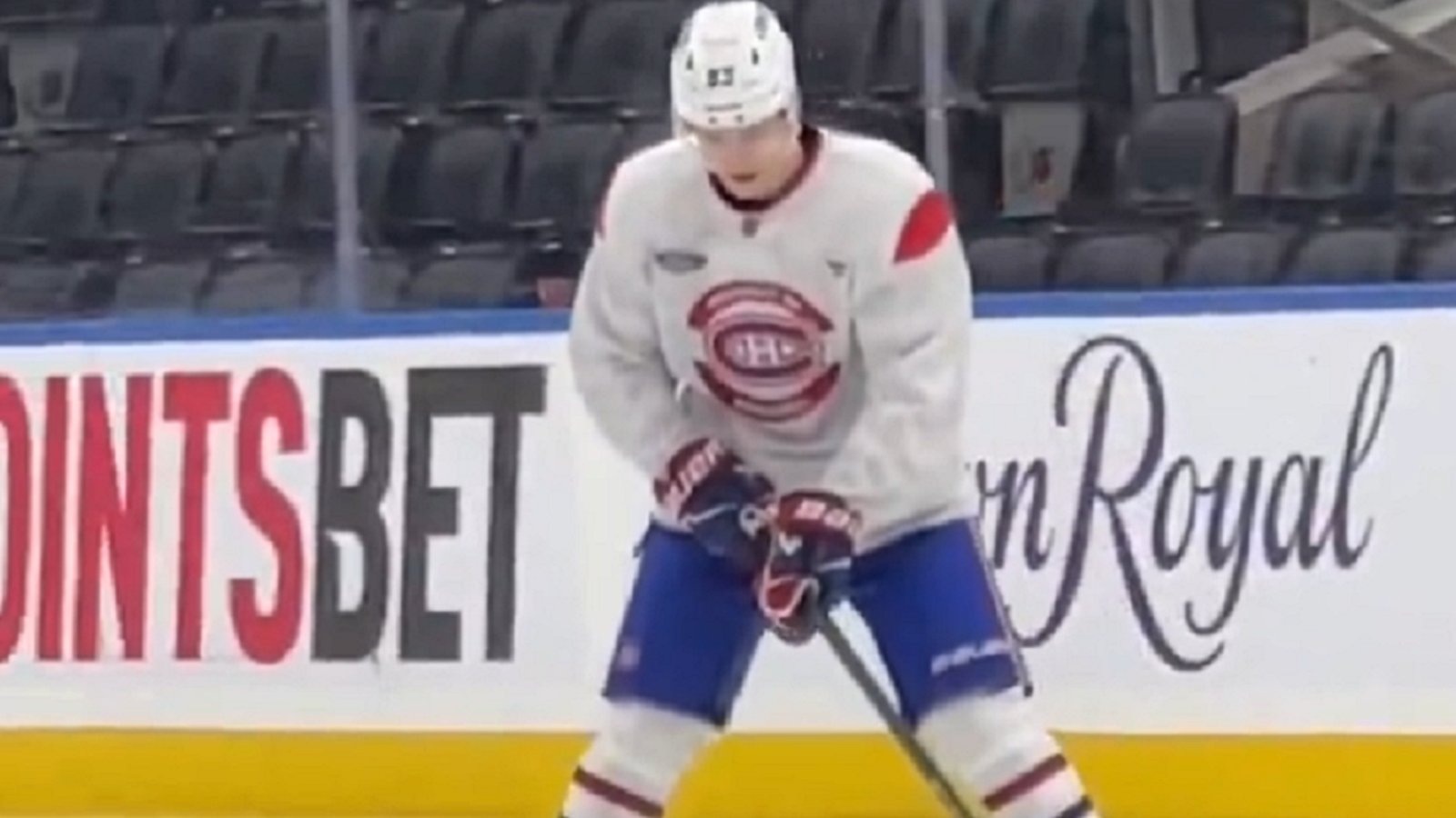 Ivan Demidov hits the ice for the first time as a Montreal Canadien.