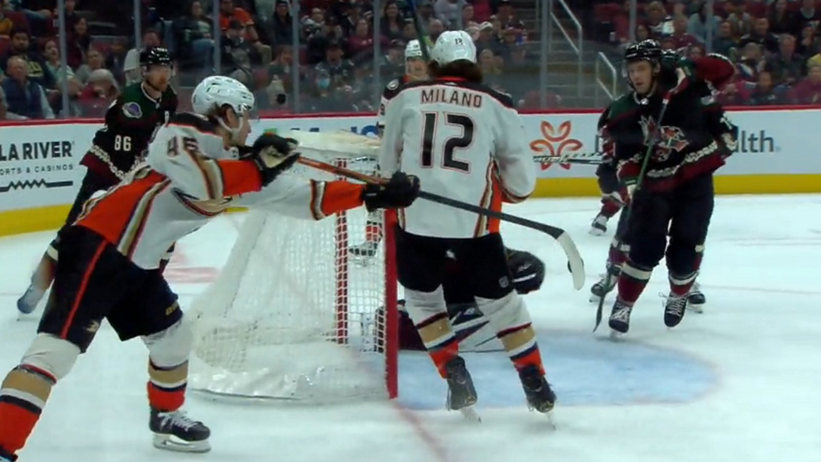 Trevor Zegras with another 'lacrosse-style' goal. 