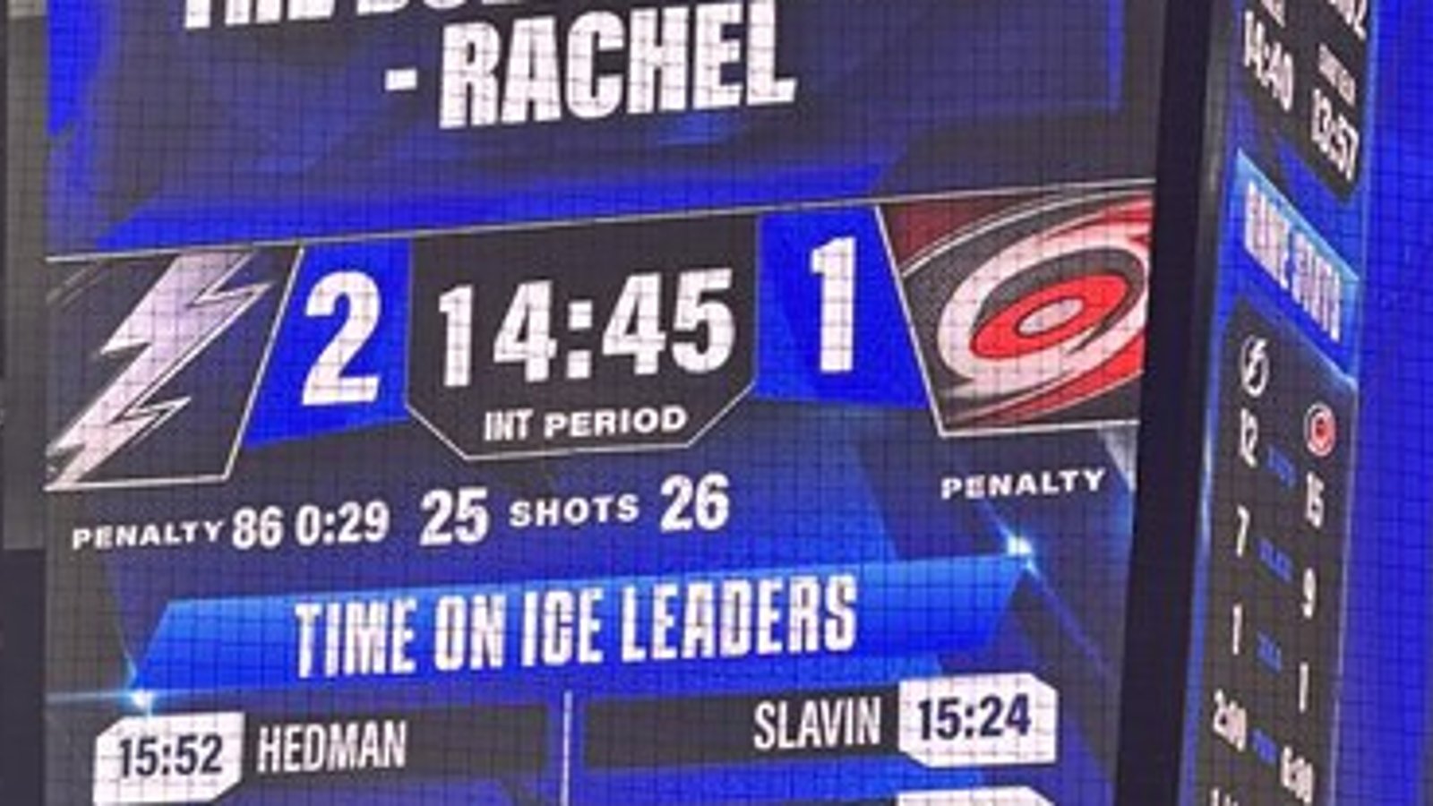 Girl named Rachel dumps boyfriend in front of everyone at Lightning’s game