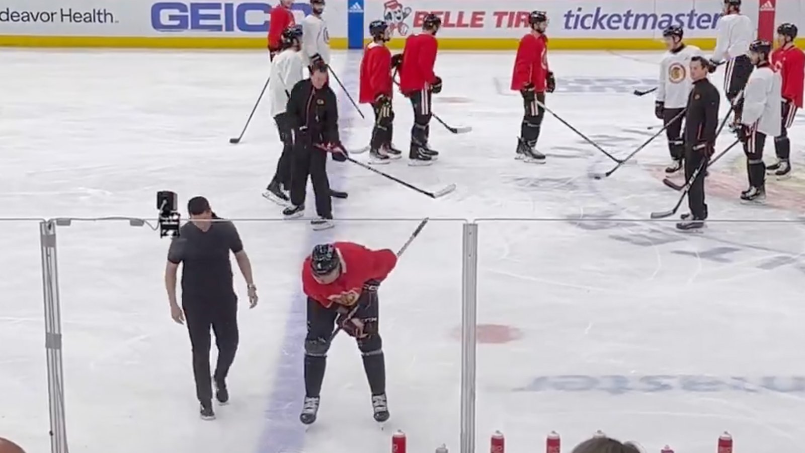 Seth Jones takes dangerous shot to the neck in Hawks’ practice!