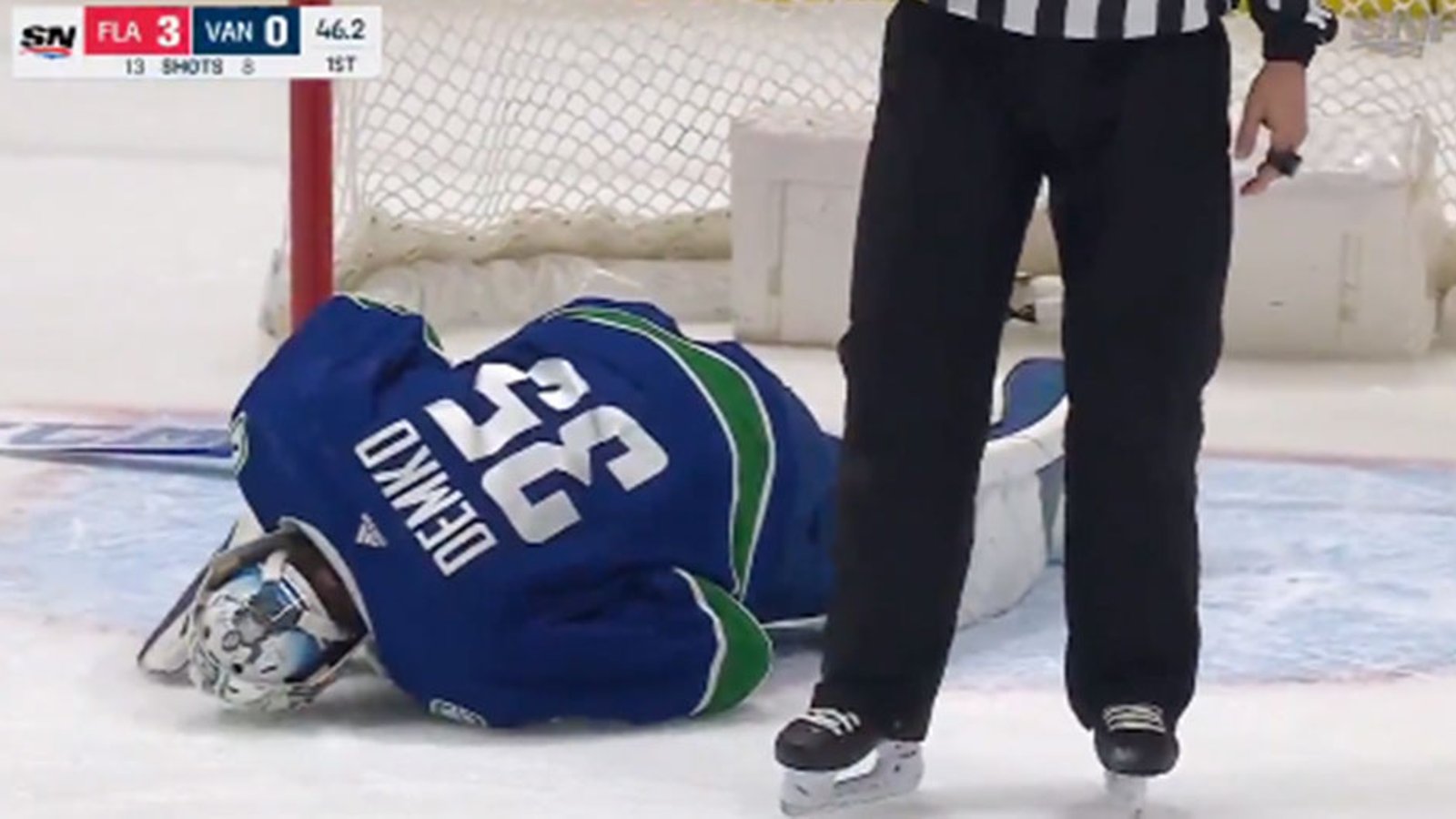 Demko appears to suffer serious injury after giving up 3rd goal in 2 minutes
