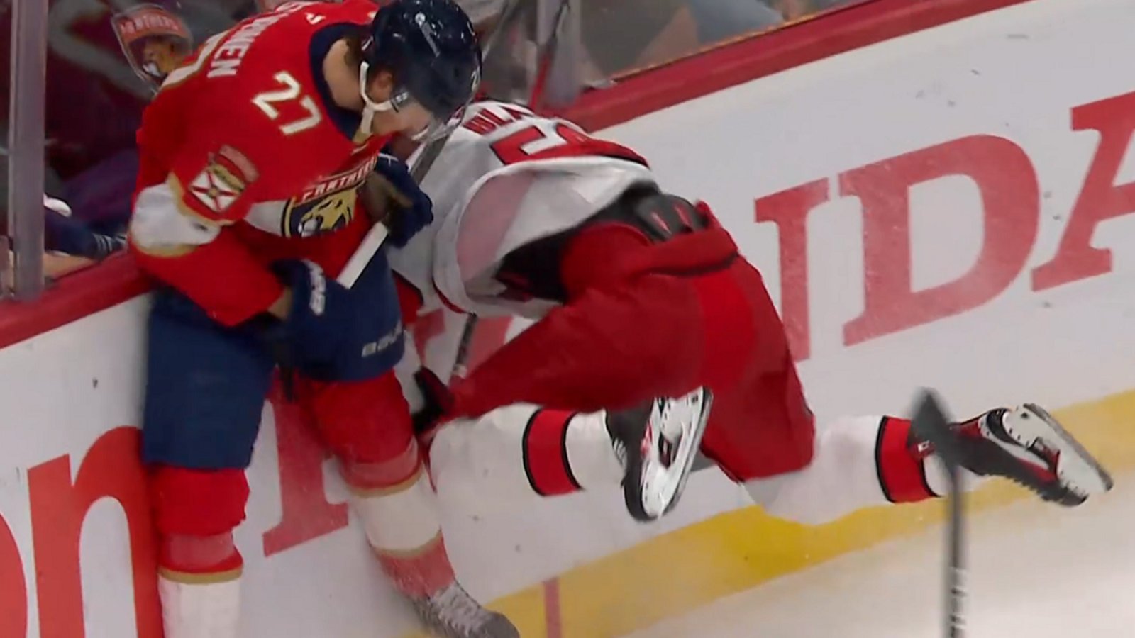 Luostarinen ejected after brutal hit on Blake in Game 3.
