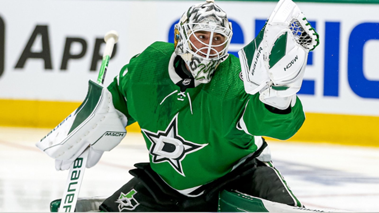MUST SEE: Stars goaltender Jake Oettinger with the save of the postseason! 