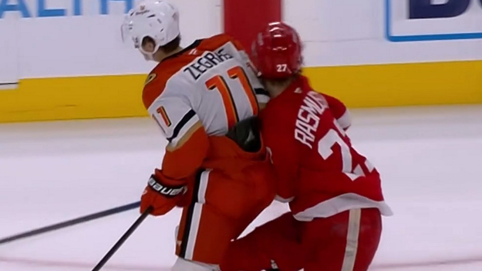 Trevor Zegras sparks outrage with hit on Michael Rasmussen.