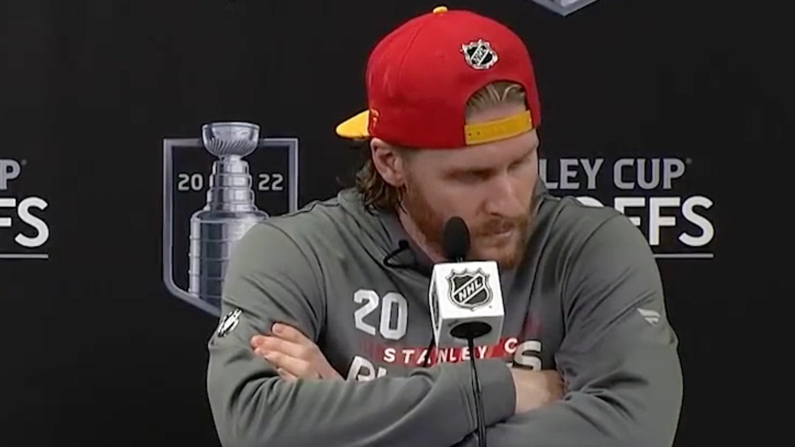Devastated Blake Coleman reacts to disallowed goal after Flames’ elimination