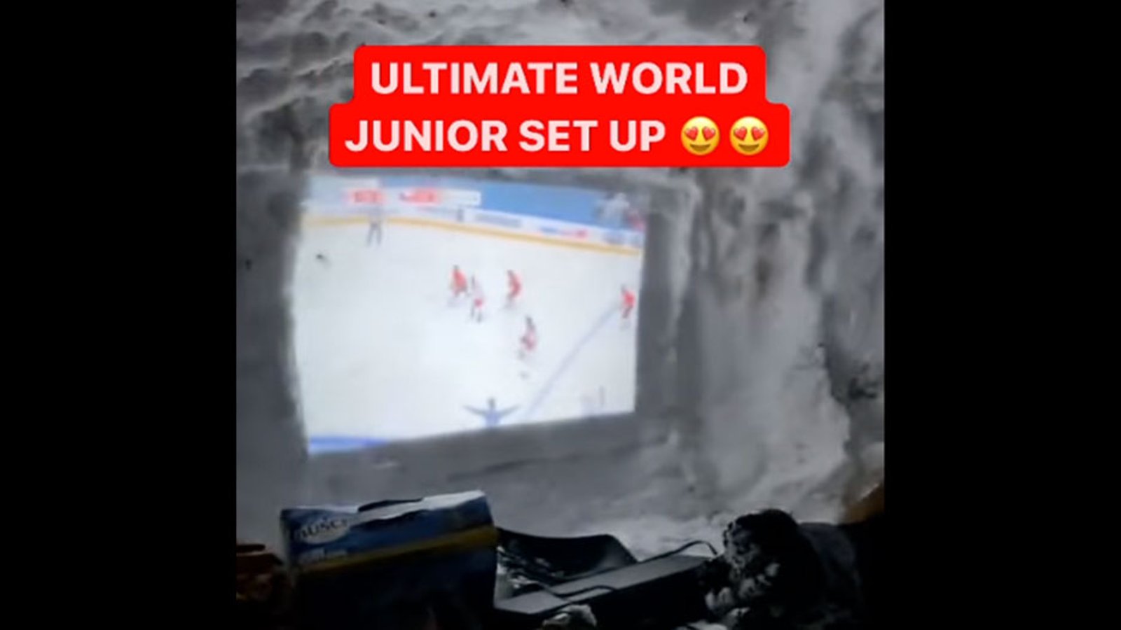 Check out this epic World Juniors igloo set up!
