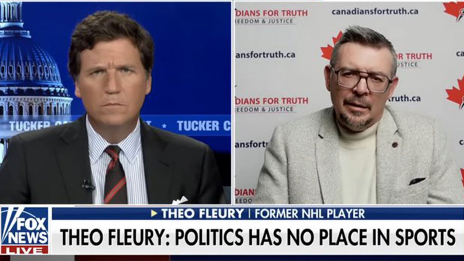 Theo Fleury schools Tucker Carlson on Fox News