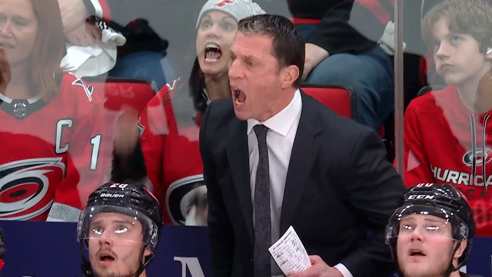 Rod Brind'Amour snaps over the officiating in Game 3.
