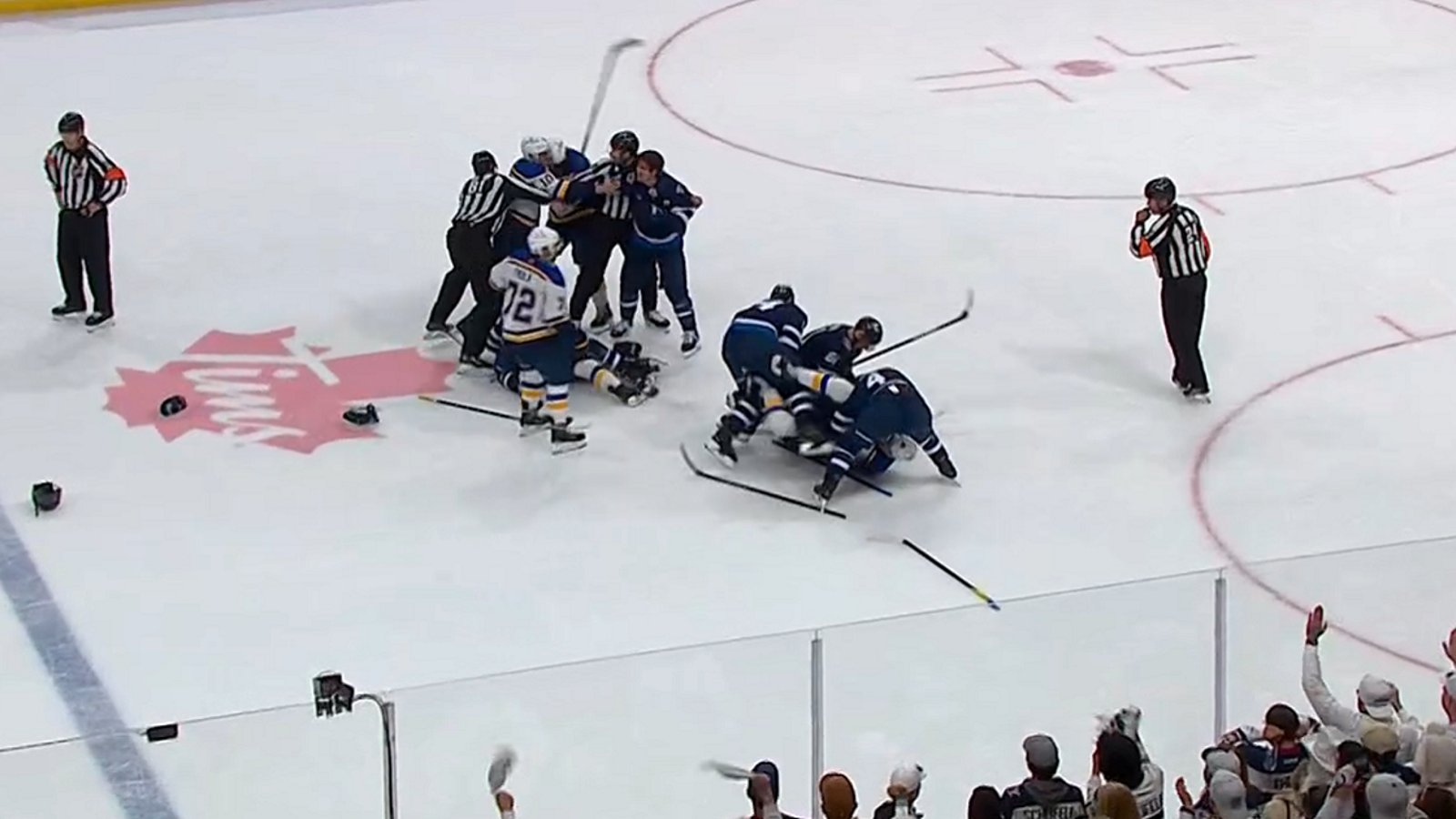 All hell breaks loose at the end of Game 1!