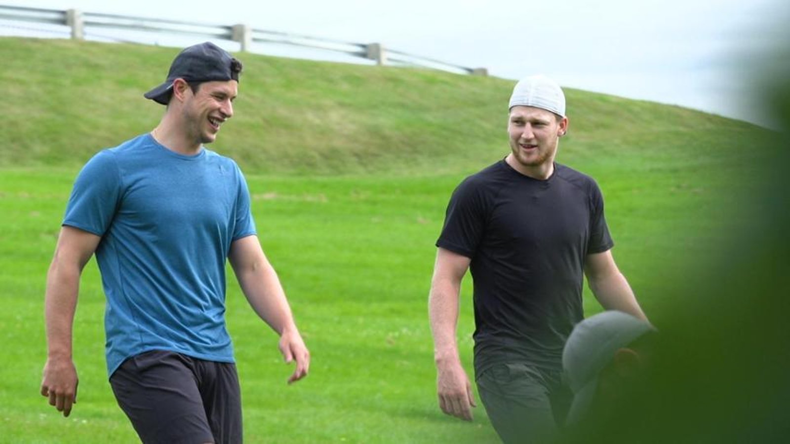 Nathan MacKinnon takes a shot at buddy Sidney Crosby