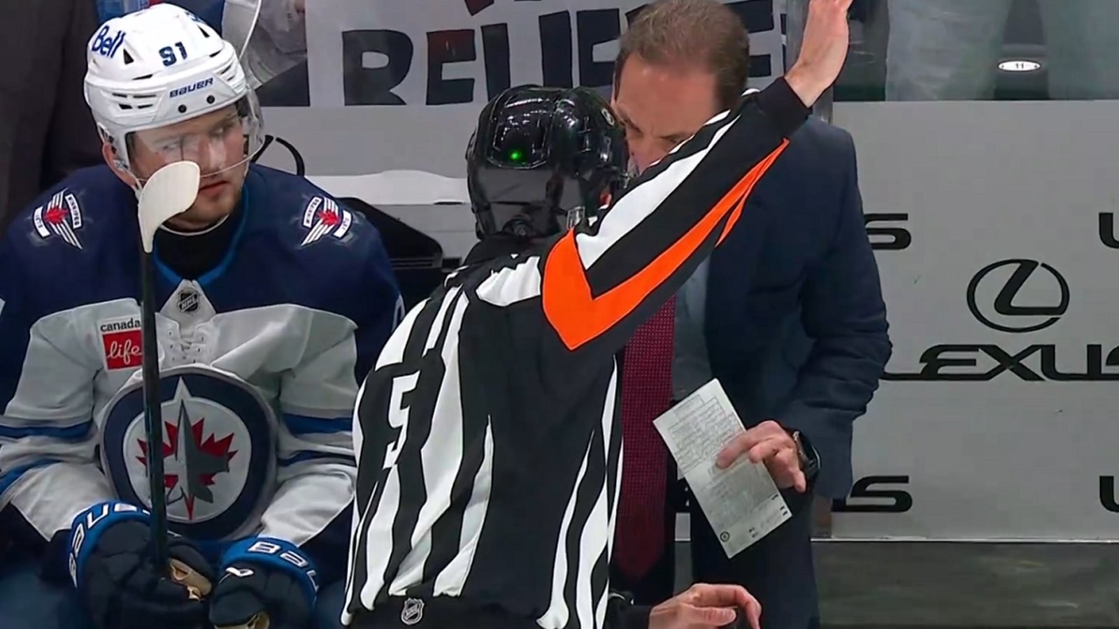 Controversial call after a 7 minute review in Game 3.