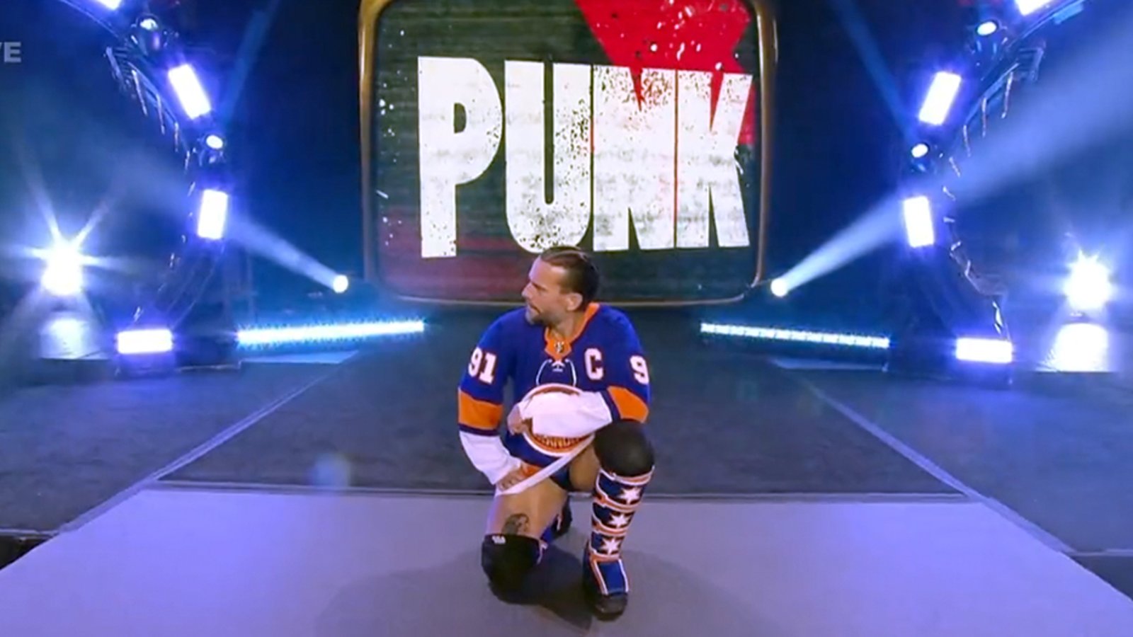 CM Punk gives it to Islanders fans on last night's AEW broadcast