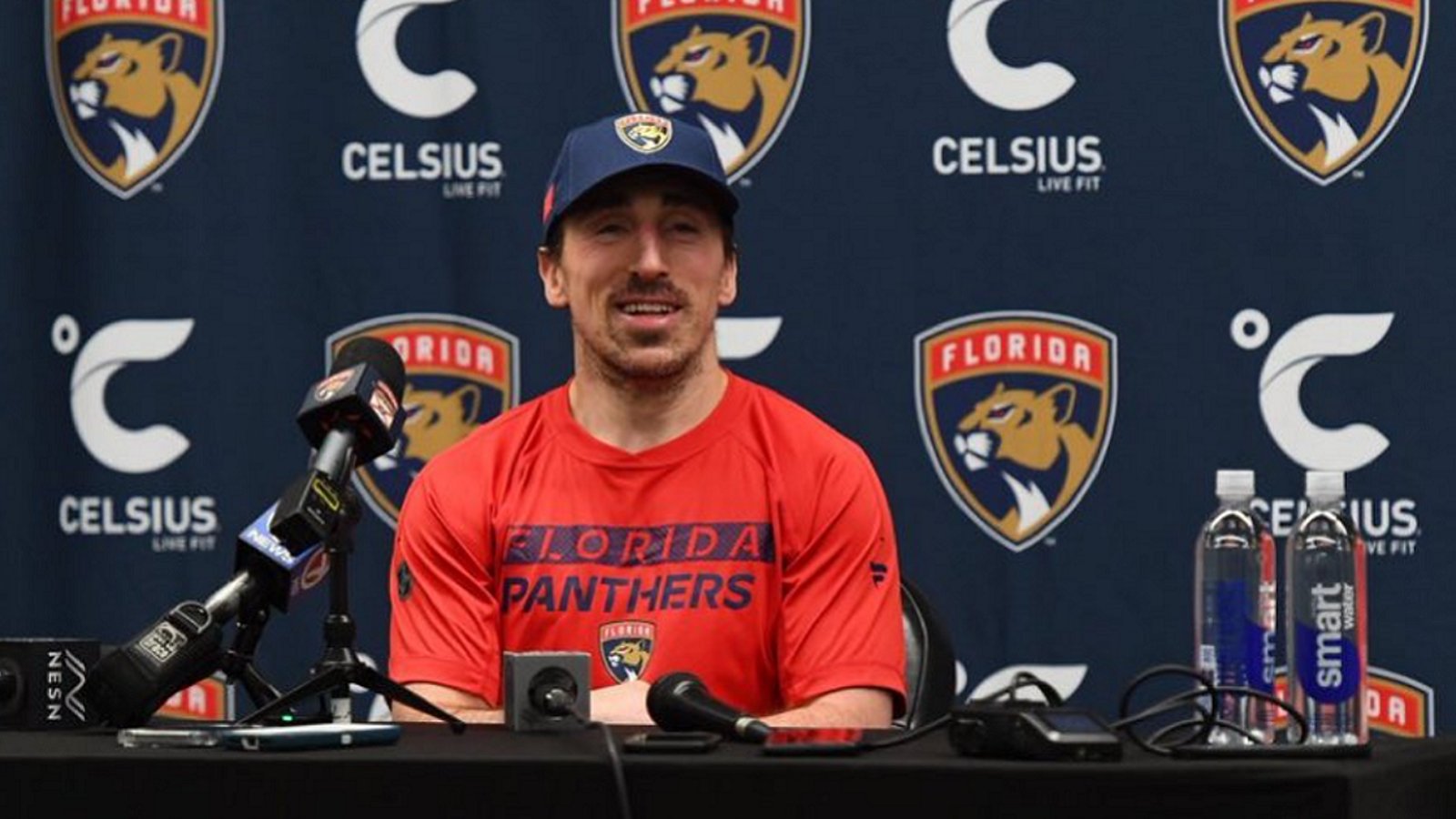 Brad Marchand steals a special souvenir in Panthers debut.