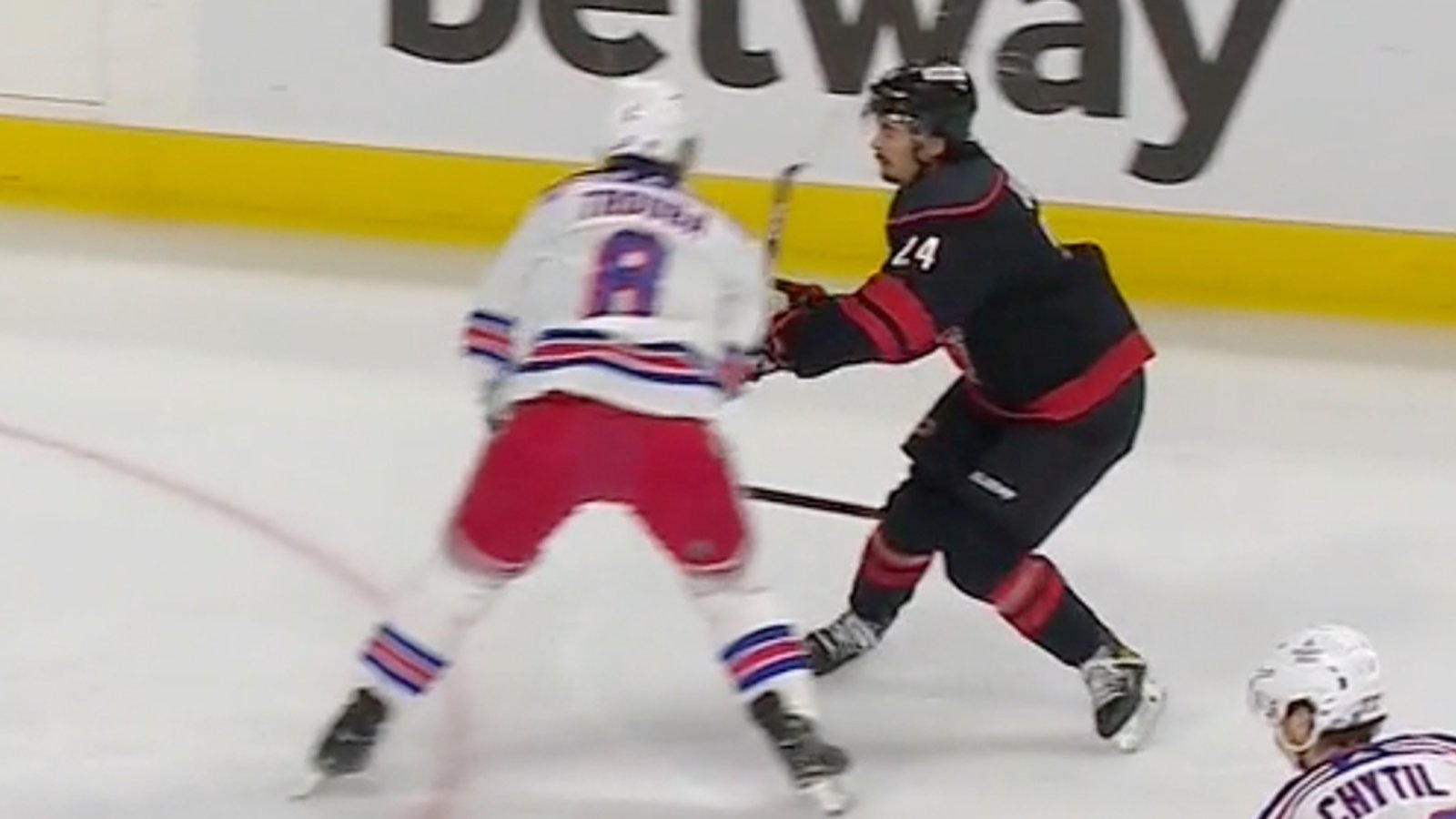 Trouba absolutely rocks Jarvis, sends him out of the game