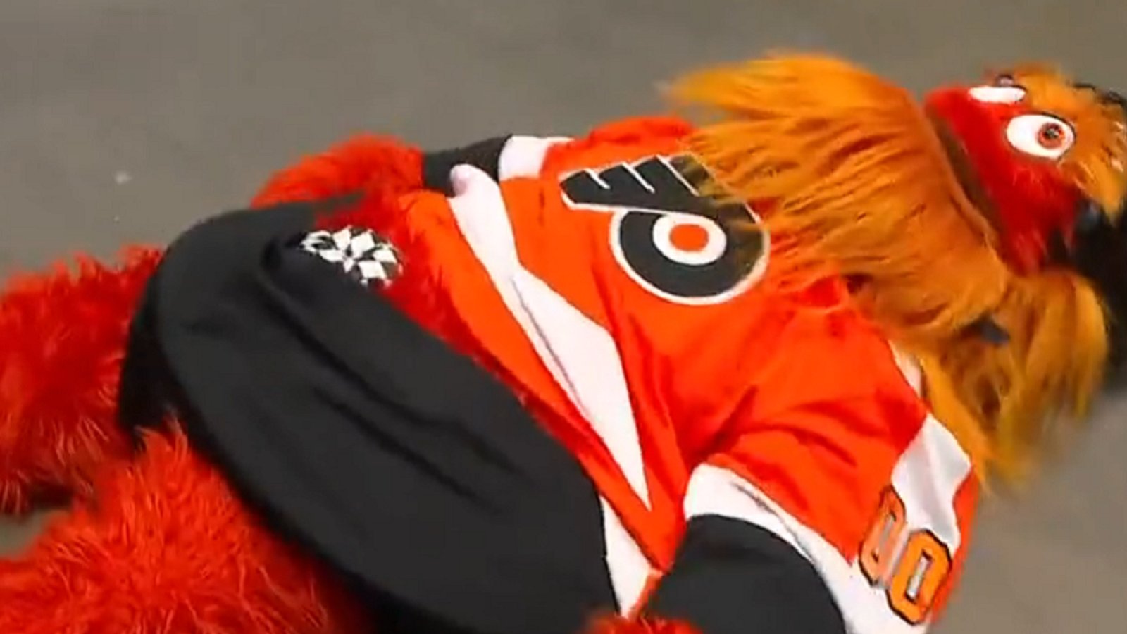 Gritty attacked backstage at the Wells Fargo Center in Philly.