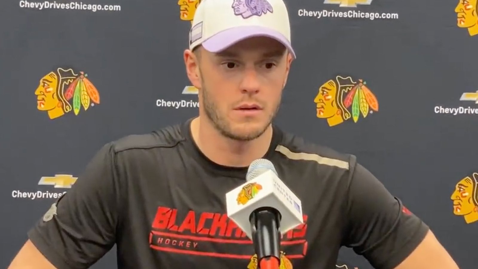 Shaken, Toews talks about Hawks’ reaction to Khaira being stretchered off the ice