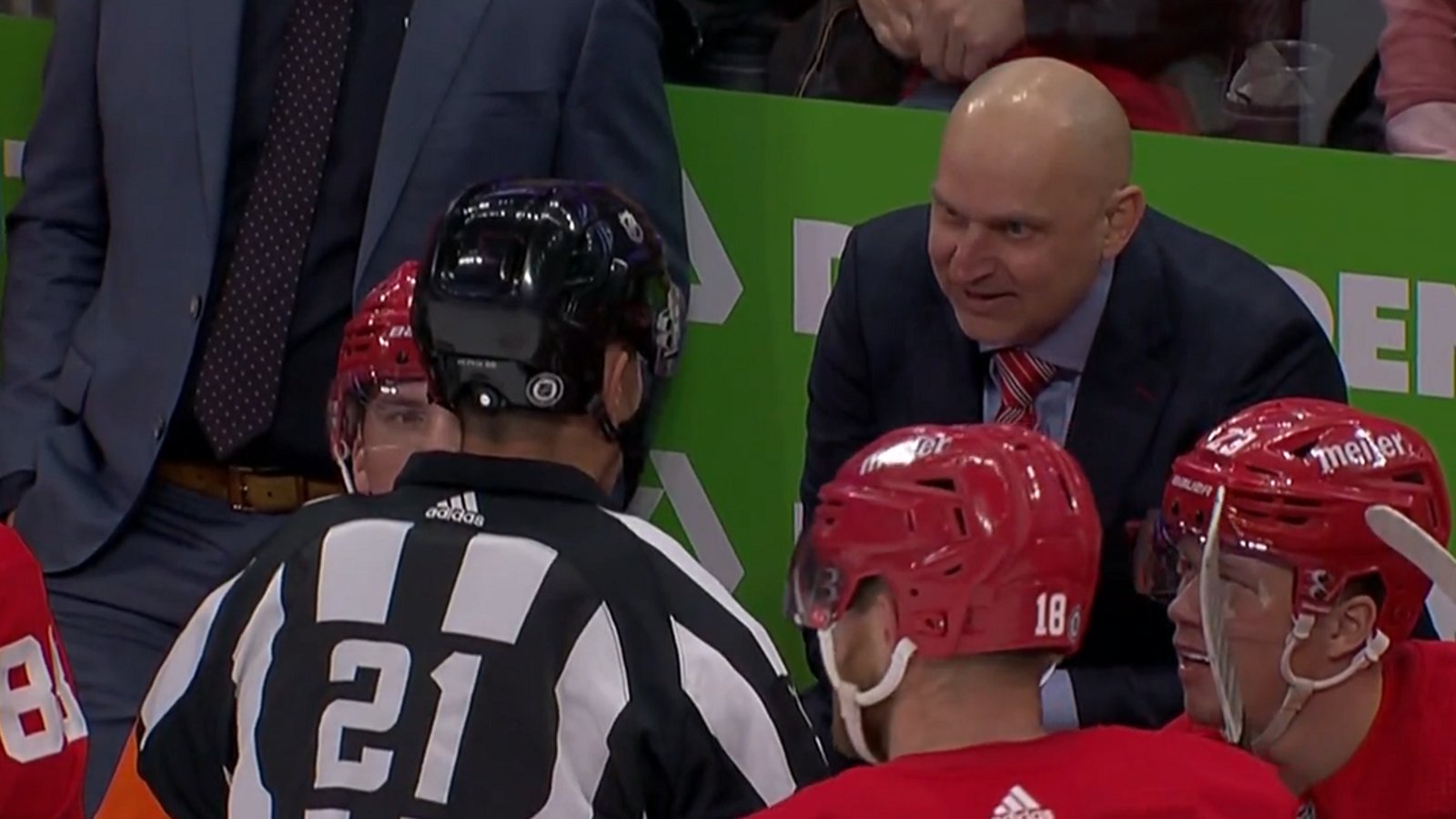 Derek Lalonde furious with NHL officials in the third period.