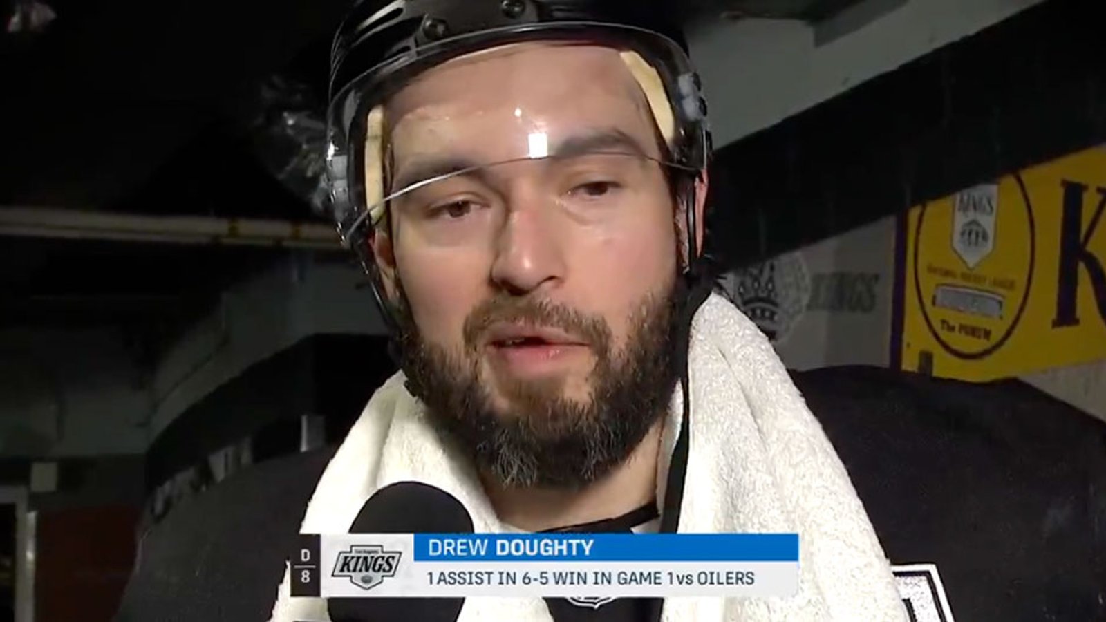Drew Doughty swears during live TV interview following Kings Game 1 win