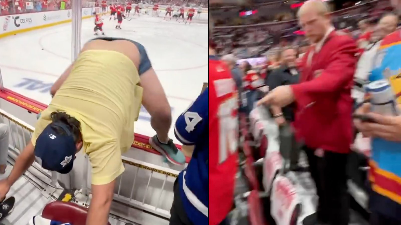 Leafs’ fan attending Game 6 in Florida gets in trouble with security!