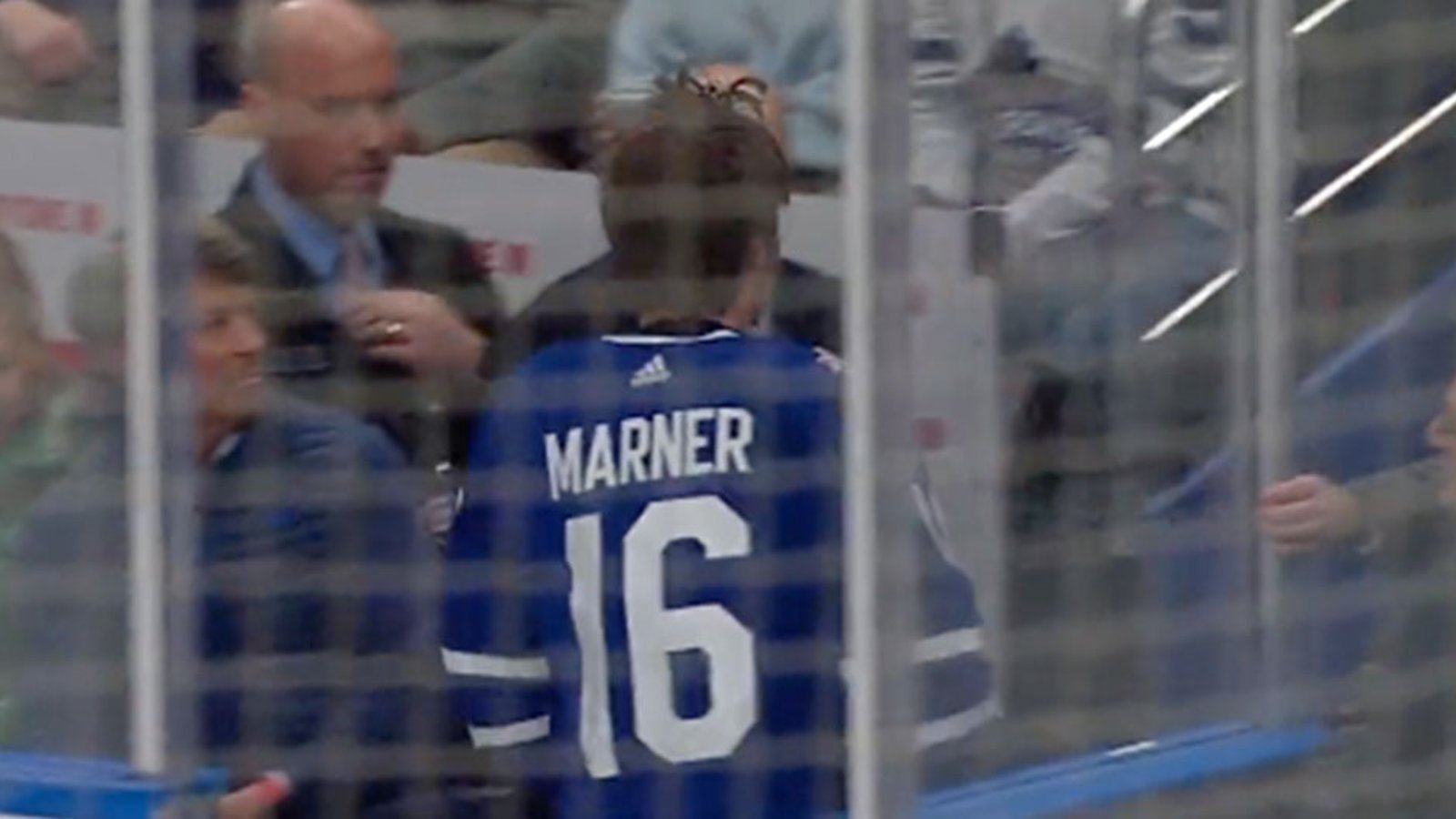 Scary moment after Mitch Marner takes a puck to the face