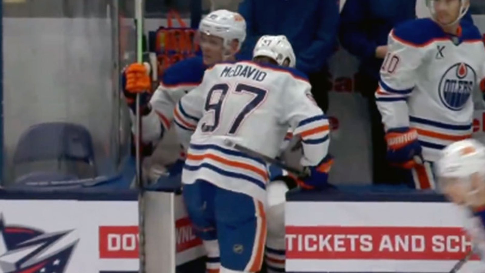 Disaster strikes for Edmonton as Connor McDavid suffers injury and leaves the game tonight