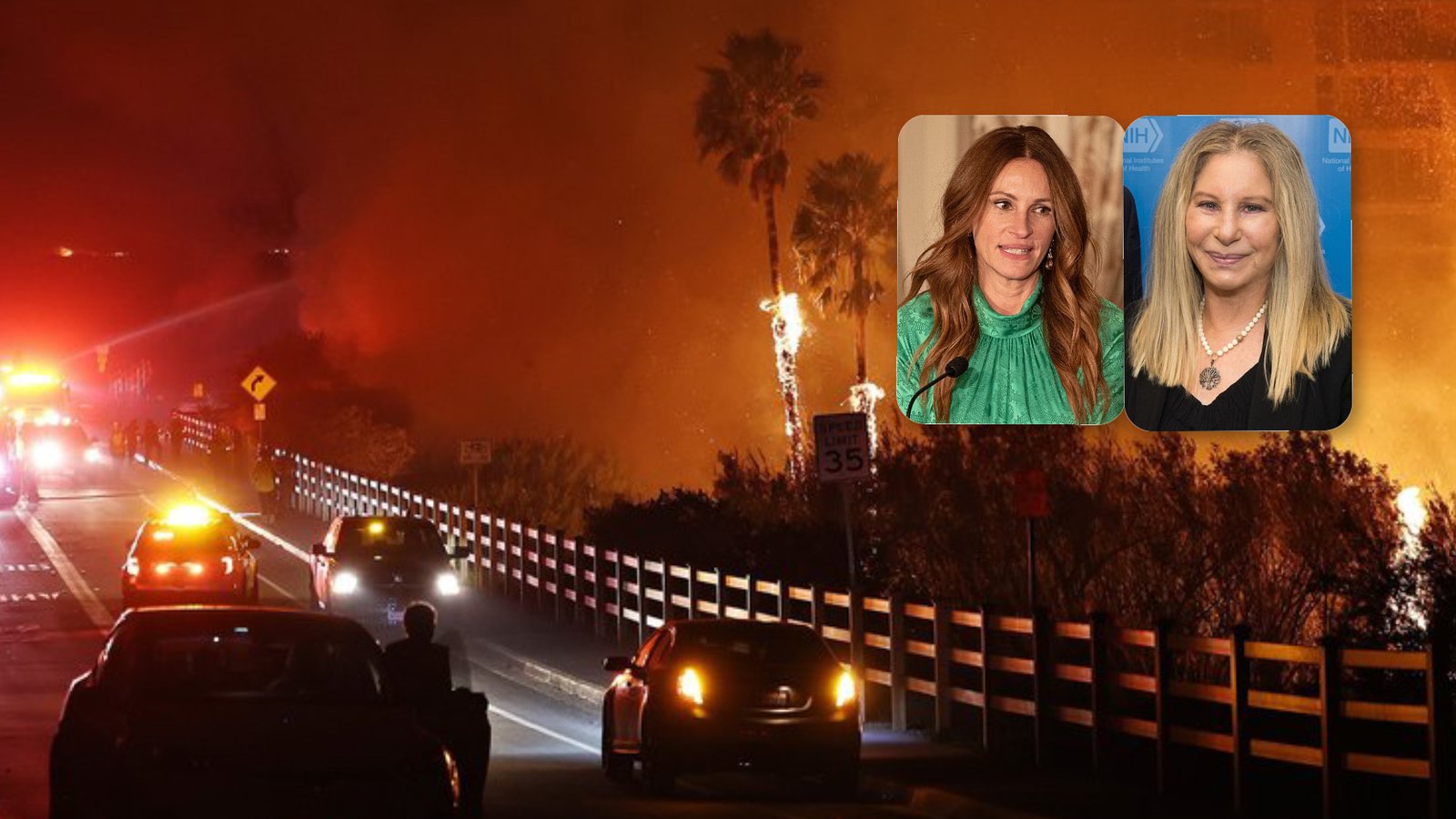 Julia Roberts, Barbra Streisand, Dick Van Dyke et Cher font partie des célébrités obligées d'évacuer leurs maisons alors que les incendies de forêt ravagent Malibu