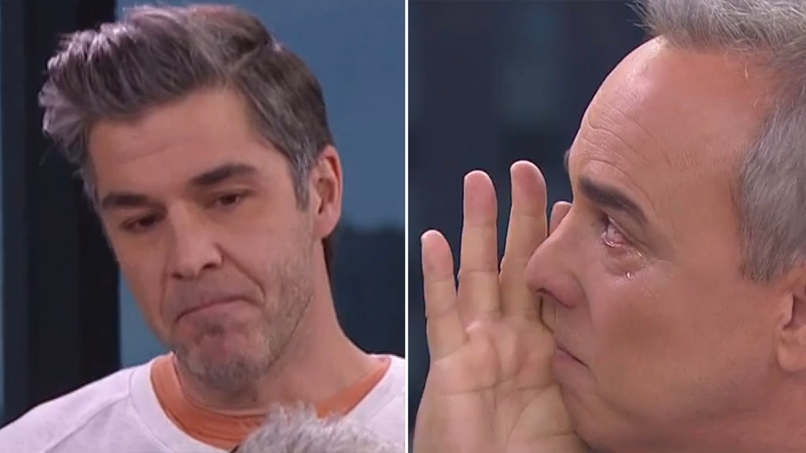 Mathieu Roy et Gino Chouinard ne peuvent retenir leurs larmes dans un moment particulièrement poignant