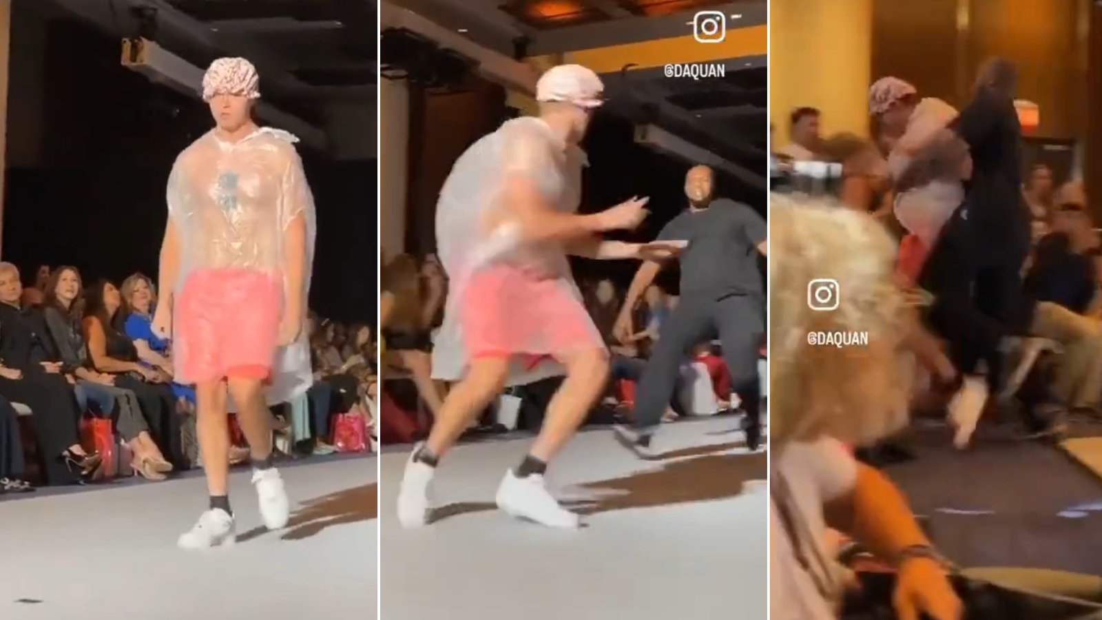 Il introduit le Fashion Week de New York déguisé en grand-mère et la sécurité le ramasse solidement