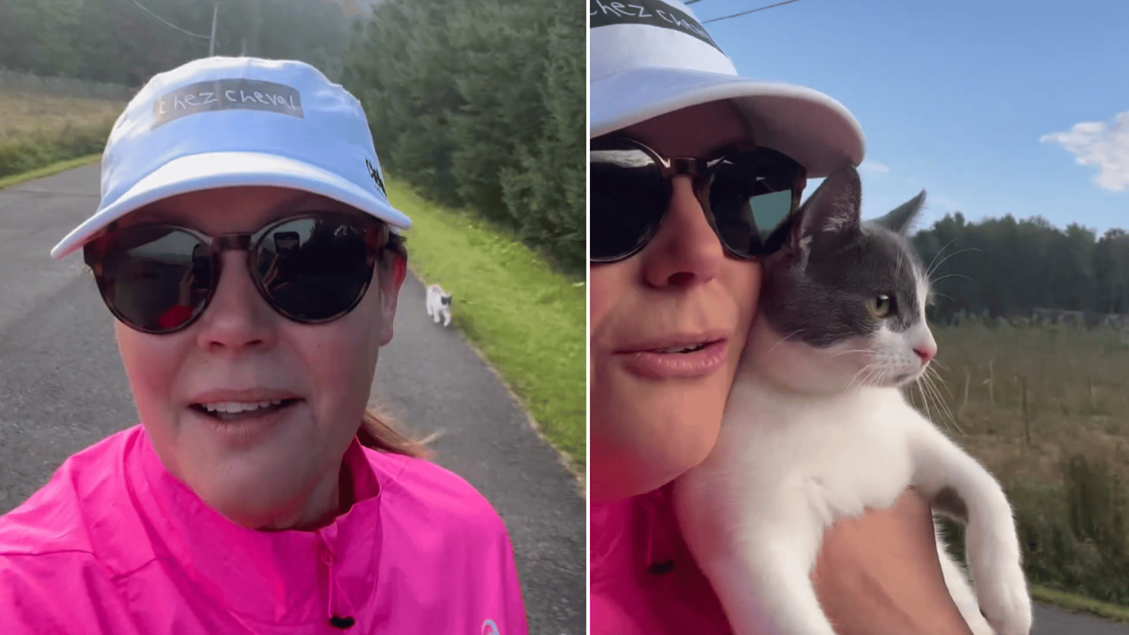 Cette vidéo de Patricia Paquin qui court avec son chat fait énormément réagir