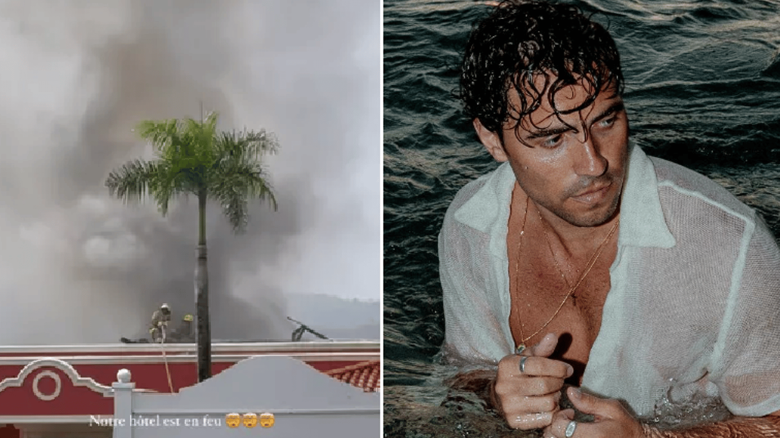 La production de L'Île de l'amour victime d'un incendie et Olivier Dion commente la situation