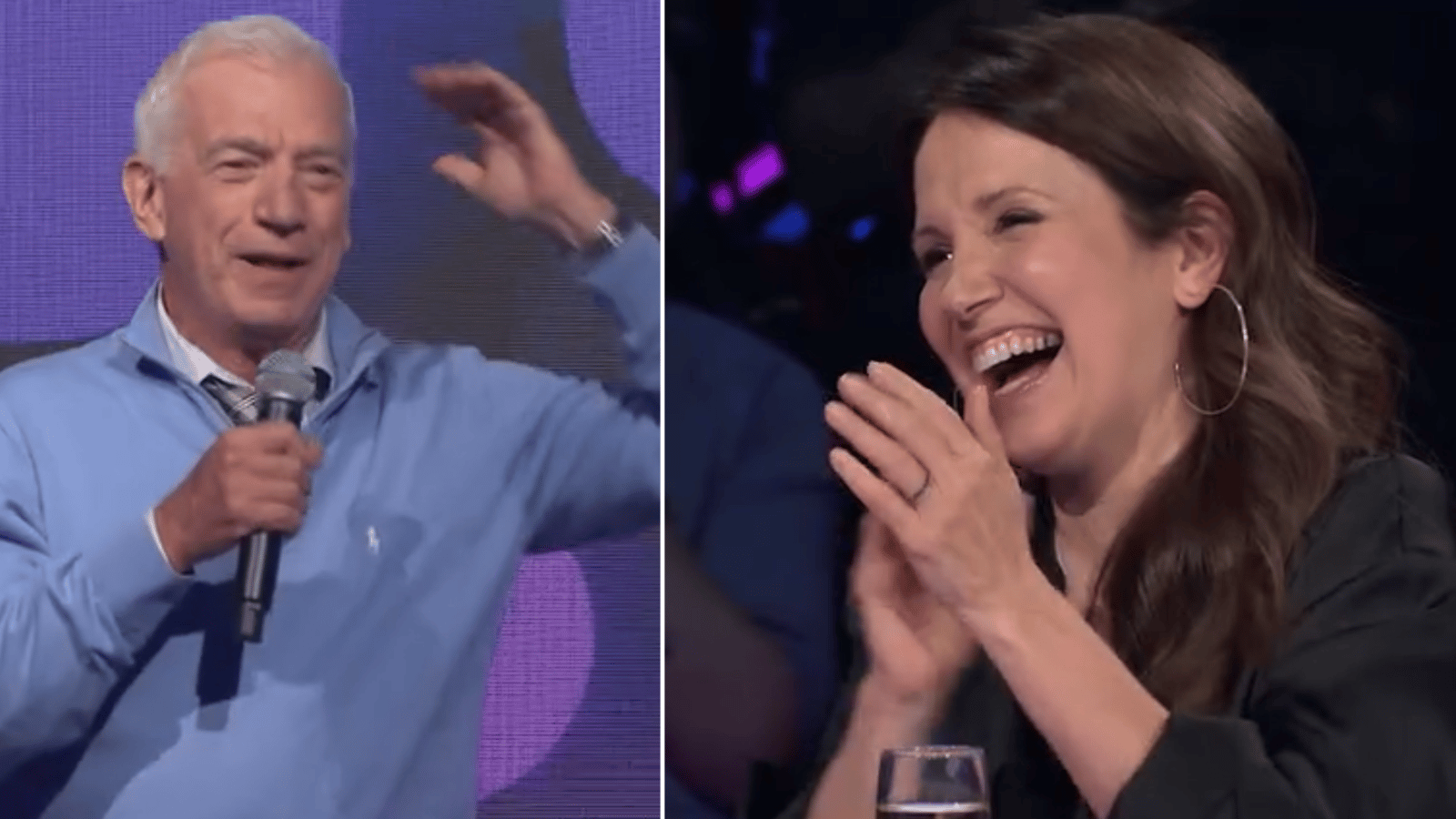 Guy Mongrain fait une belle surprise à France Beaudoin aux Enfants de la télé 