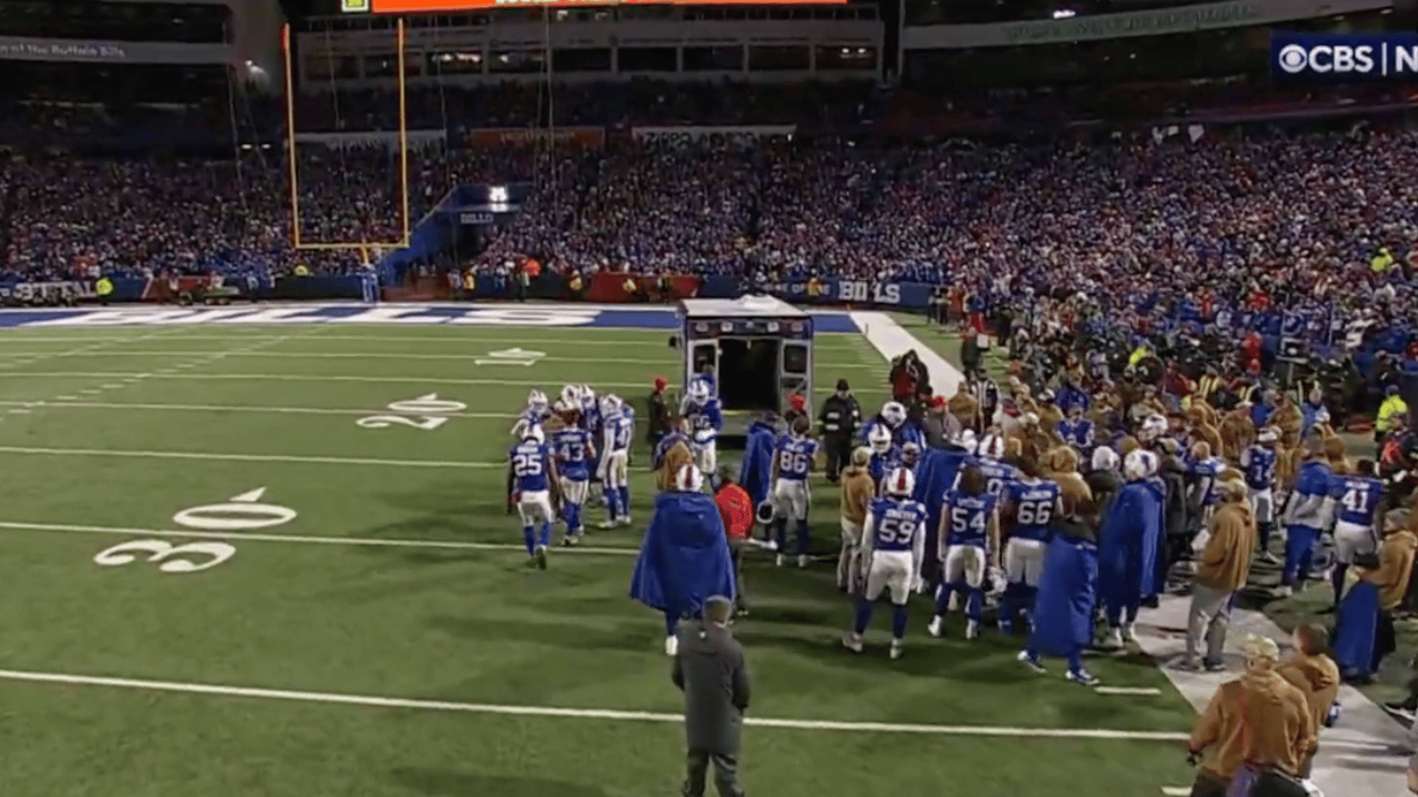 Frightening scene in Buffalo as Taylor Rapp taken away by ambulance 