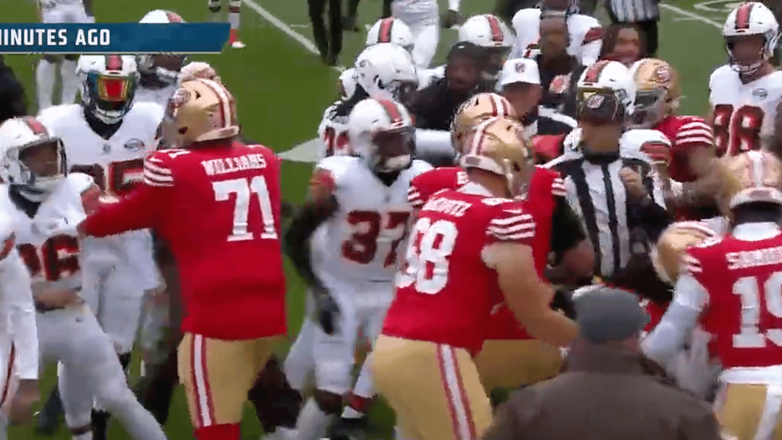 49ers, Browns players fight before their game! 