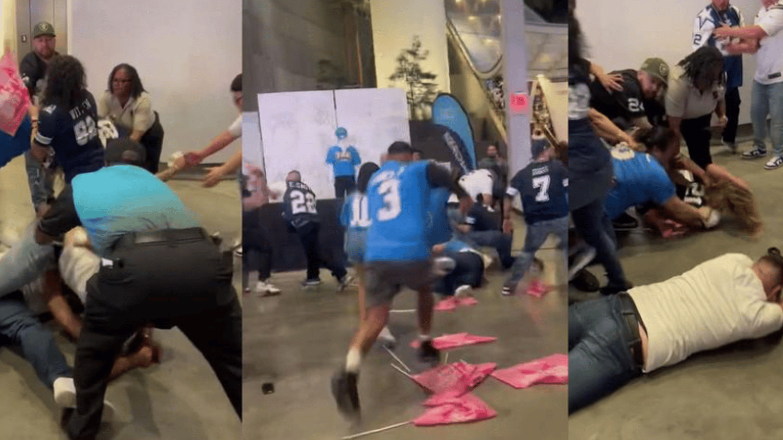 10+ person brawl between Cowboys/Chargers fans goes viral 
