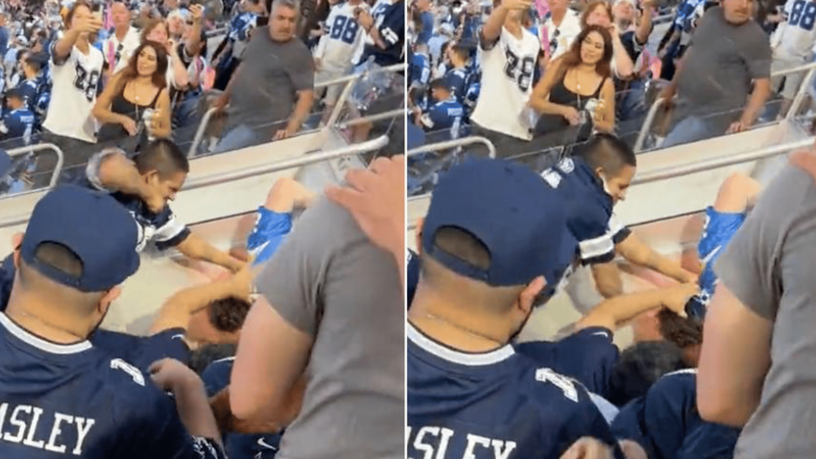 Chargers fan's face brutalized by Cowboys fan 