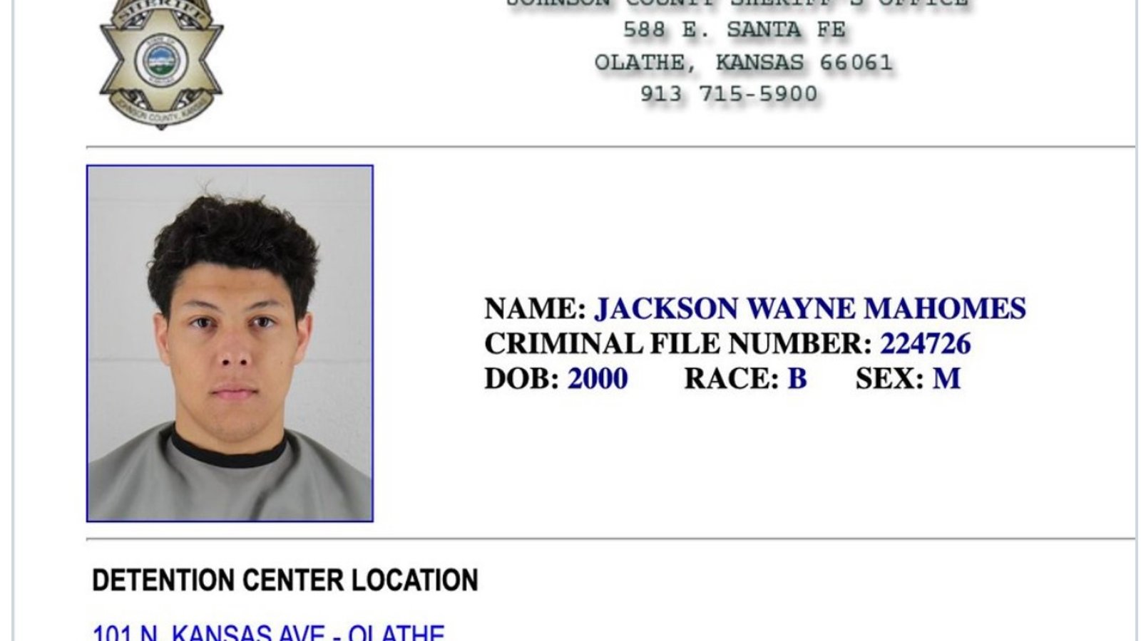 Patrick Mahomes brother arrested on charge of sexual battery