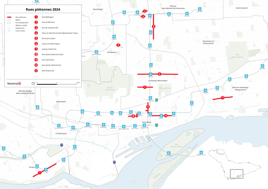 La ville de Montréal annonce la fermeture de plusieurs rues aux automobilistes 