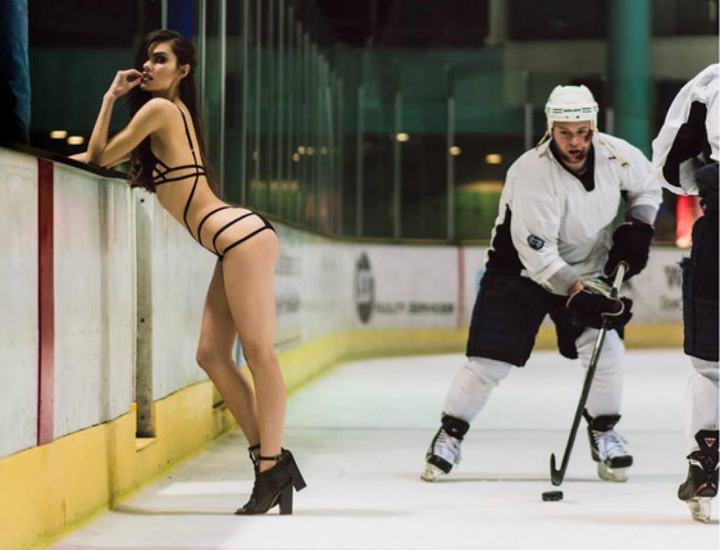 Behind the scenes of incredible hockey themed lingerie line