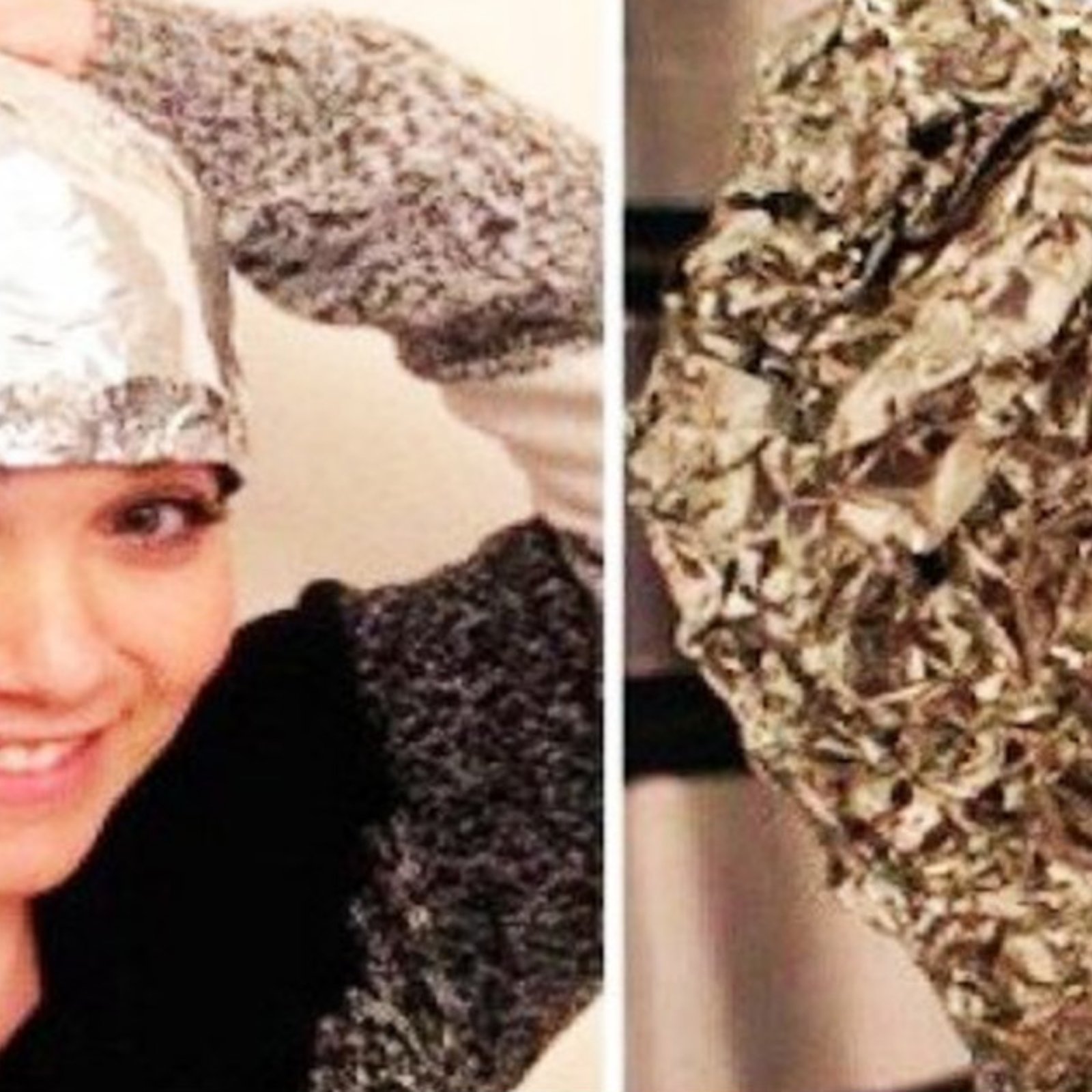 Vous serez étonné de la raison pour laquelle elle enveloppe ses cheveux dans du papier d’aluminium!