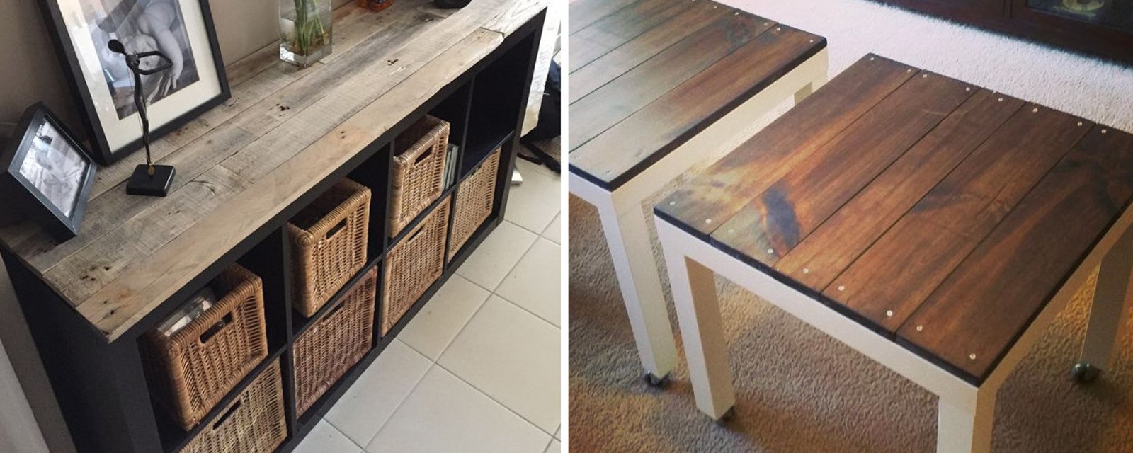 Relookez un vieux meuble Ikea avec du bois de palettes! 20 belles idées pour marier le bois et les meubles modernes! 