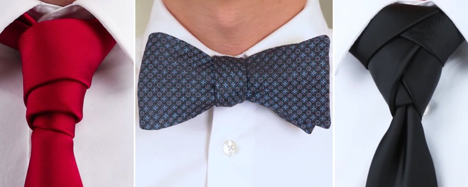 9 façons différentes de porter la cravate ou le noeud papillon! 