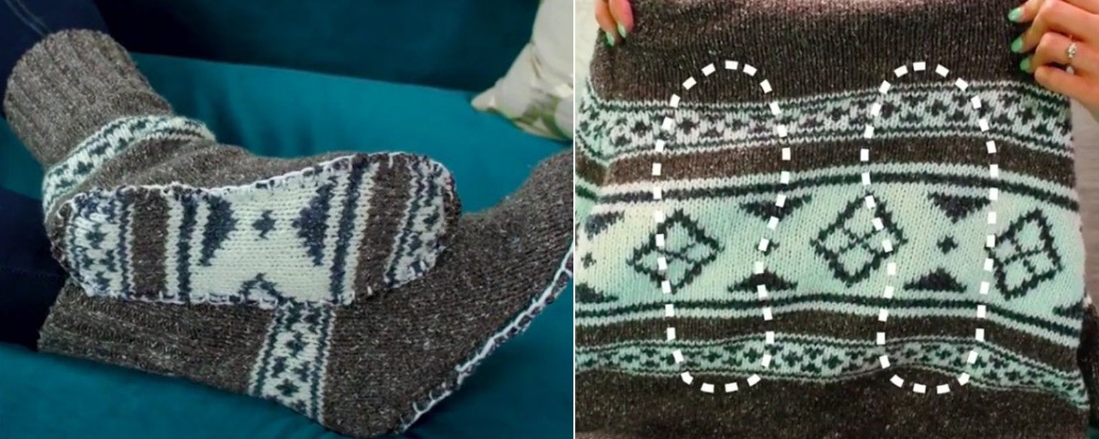 Récupérez vos vieux tricots et transformez-les en belles pantoufles chaudes