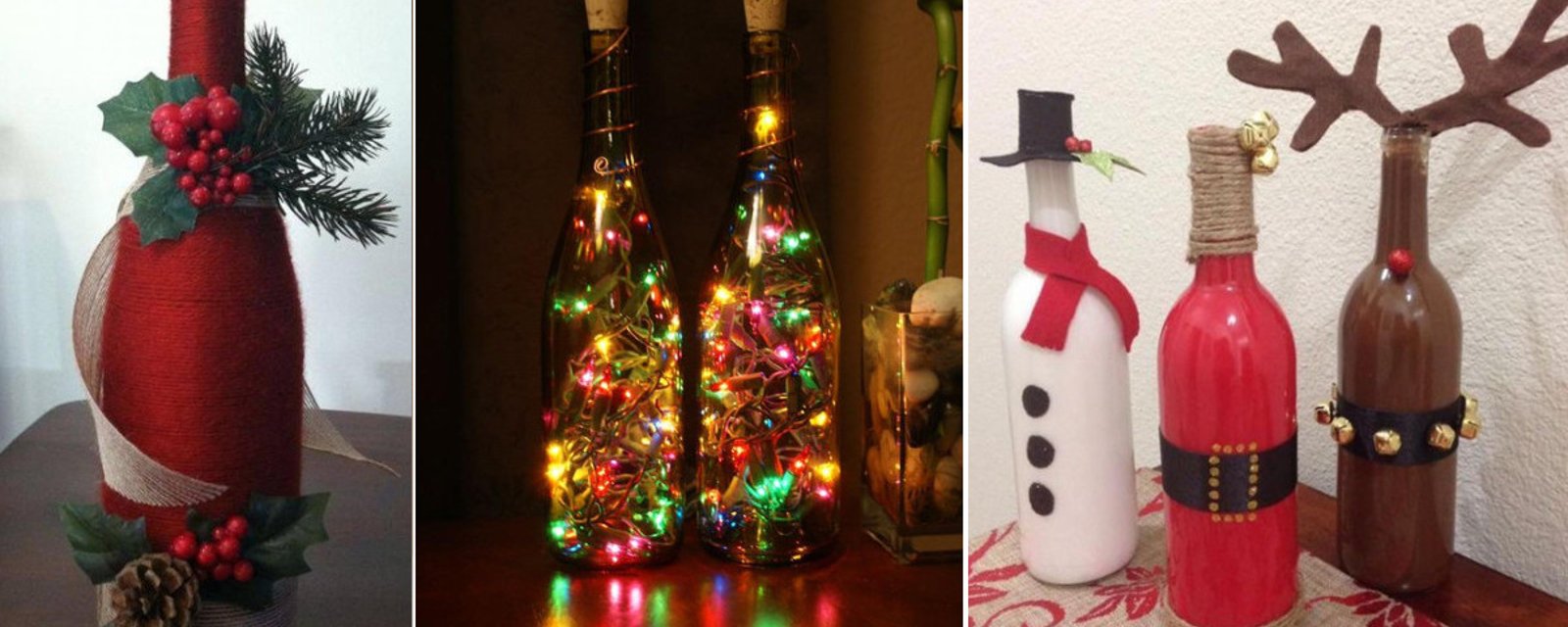 21 décorations de Noël à faire avec des bouteilles de vin!