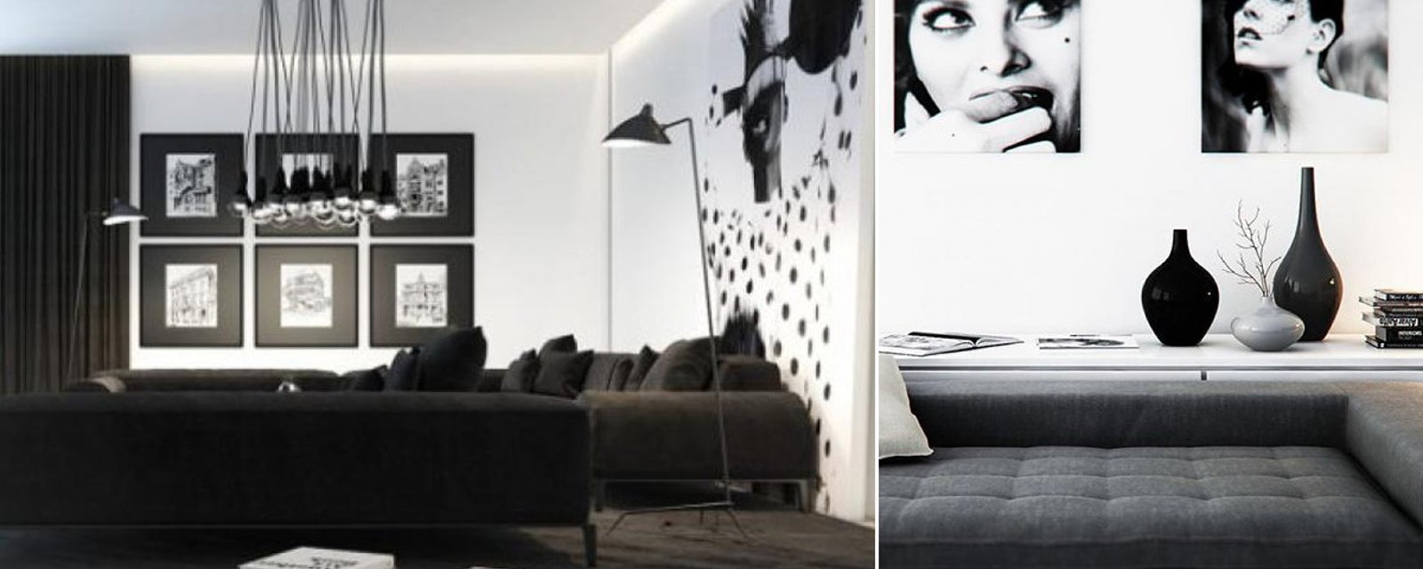 20 décors de salon noir et blanc qui vous inspireront grandement