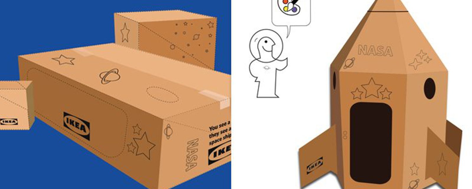 Ikea créé un mode d'emploi pour transformer ses boites de carton en fusée spatiale! 